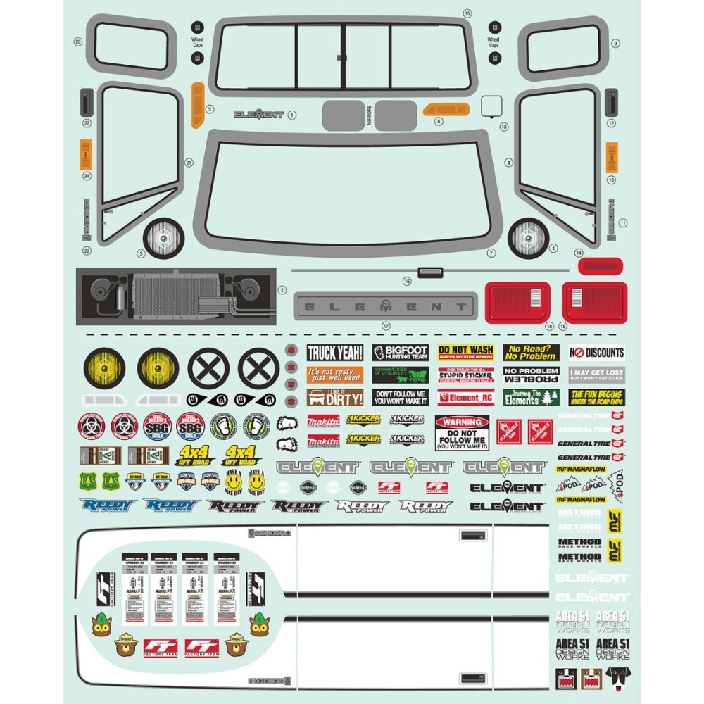 Element RC Sendero HD Decal Sheet AE42237