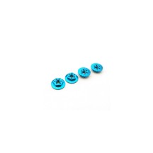 Hiro Seiko Thin Serrated Wheel Nut 4mm (T-Blue | 4pcs) HS-48664