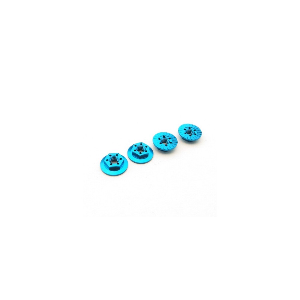 Hiro Seiko Thin Serrated Wheel Nut 4mm (T-Blue | 4pcs) HS-48664 Hiro Seiko Thin Serrated Wheel Nut 4mm (T-Blue | 4pcs) HS-48664