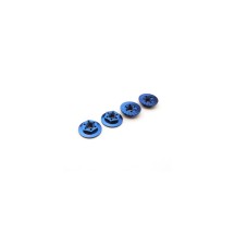 Hiro Seiko Thin Serrated Wheel Nut 4mm (Y-Blue | 4pcs) HS-48665