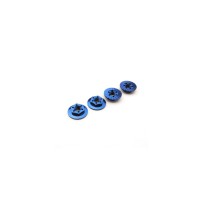 Hiro Seiko Thin Serrated Wheel Nut 4mm (Y-Blue | 4pcs) HS-48665