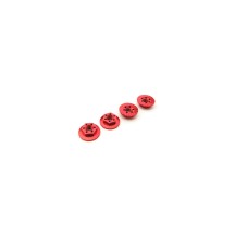 Hiro Seiko Thin Serrated Wheel Nut 4mm (Red | 4pcs) HS-48667