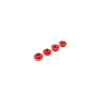 Hiro Seiko Thin Serrated Wheel Nut 4mm (Red | 4pcs) HS-48667