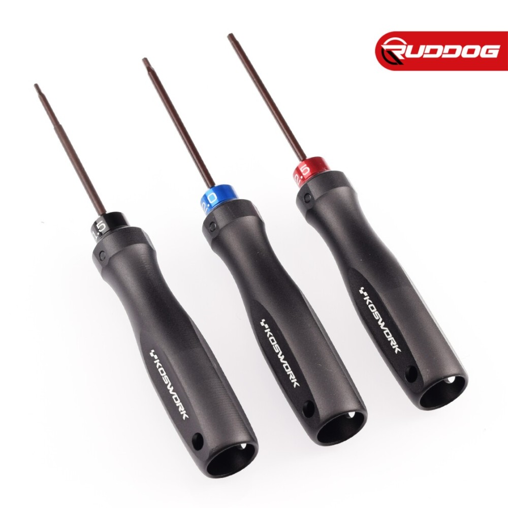 Koswork Hex Wrench Set 1.5mm, 2.0mm & 2.5mm (w/75mm Tip) (Alum. Tri Handle) KOS13252-HSET3