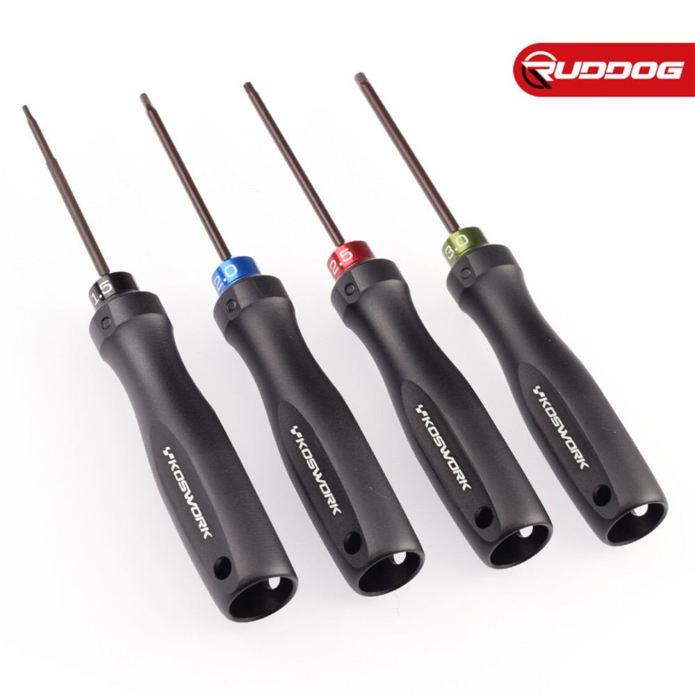 Koswork Hex Wrench Set 1.5mm, 2.0mm, 2.5mm & 3.0mm (w/75mm Tip) (Alum. Tri Handle) KOS13252-HSET4 Koswork Hex Wrench Set 1.5mm, 2.0mm, 2.5mm & 3.0mm (w/75mm Tip) (Alum. Tri Handle) KOS13252-HSET4