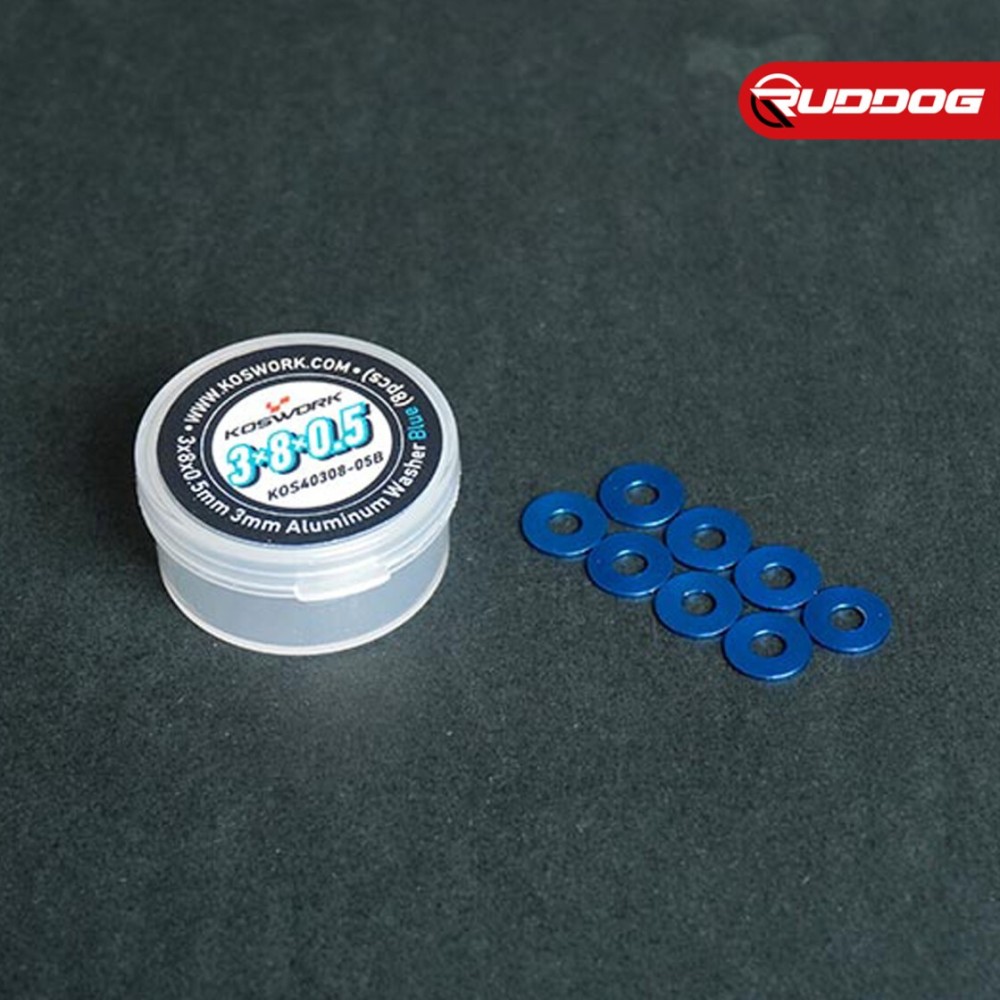 Koswork 3x8x0.5mm 3mm Aluminum Washer Blue (8pcs) KOS40308-05B Koswork 3x8x0.5mm 3mm Aluminum Washer Blue (8pcs) KOS40308-05B