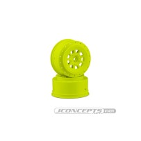 JConcepts 9-shot 12mm hex SC10 SC6.1 +3mm offset wheel - yellow, 2pc JCO3420Y