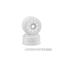 JConcepts 9-shot 17mm hex SCT tire wheel - white, 2pc. JCO3421W