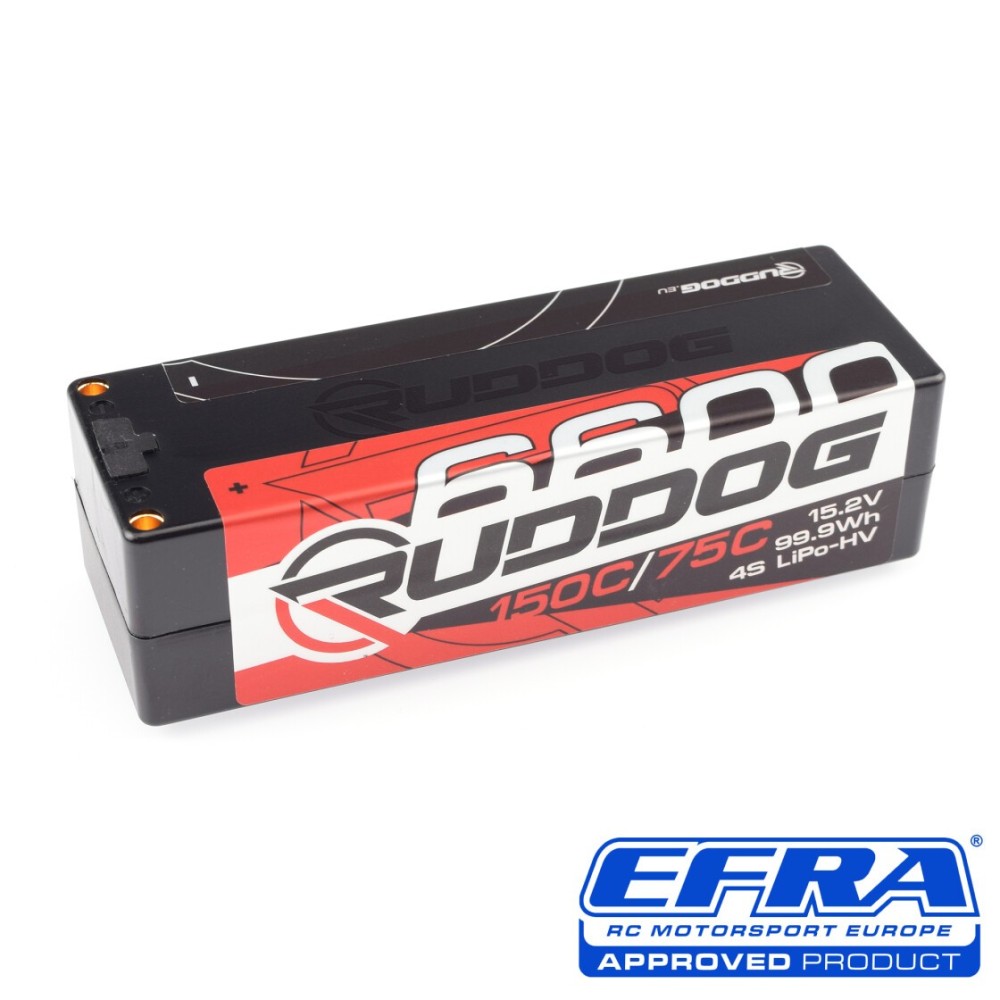 RUDDOG Racing 6600 (99.9Wh) 150C/75C 15.2V LCG 1/8 Pack LiPo-HV Battery RP-0475 RUDDOG Racing 6600 (99.9Wh) 150C/75C 15.2V LCG 1/8 Pack LiPo-HV Battery RP-0475