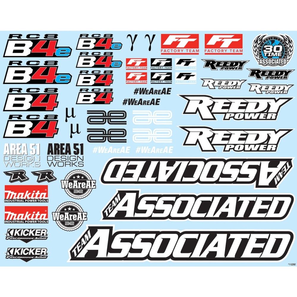 Hoja calcomanías Team Associated RC8B4 AE81588