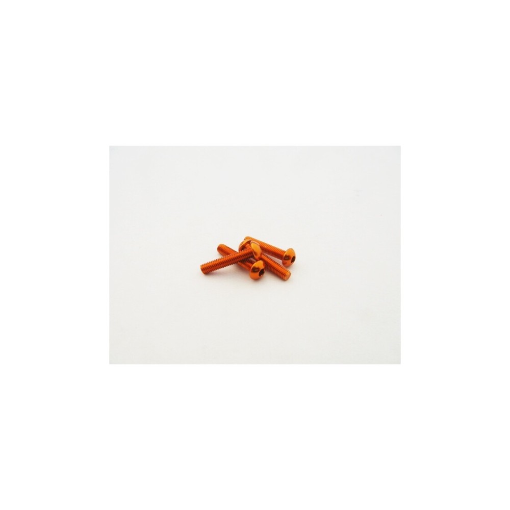 Hiro Seiko Alloy Hex Socket Button Head Screw M3x18 (4pcs | Orange) HS-48716