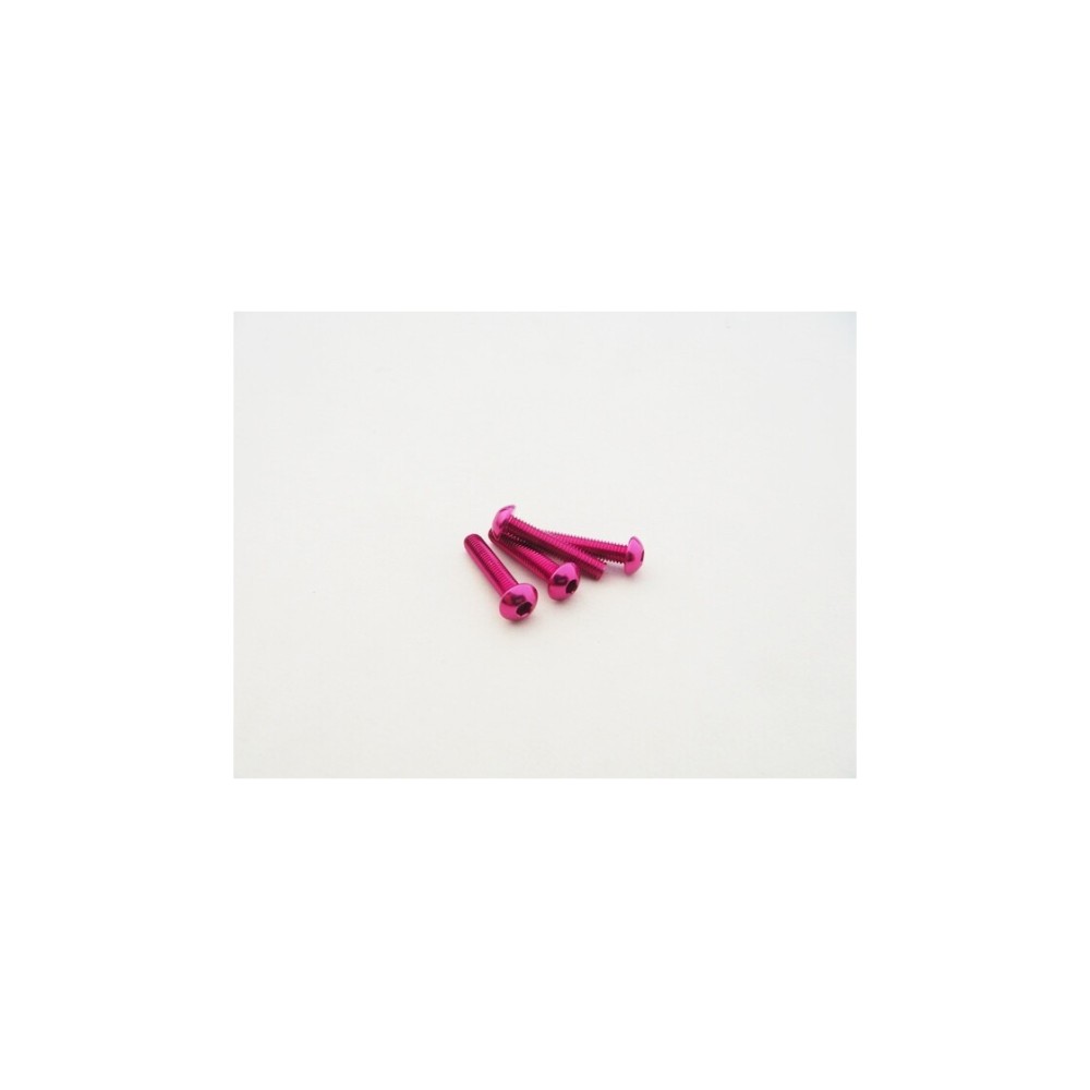 Hiro Seiko Alloy Hex Socket Button Head Screw M3x18 (4pcs | Pink) HS-48736