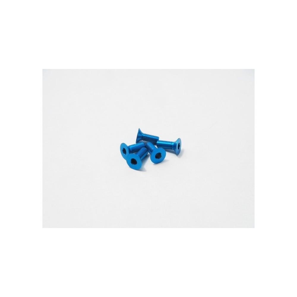 Hiro Seiko Alloy Hex Socket Flat Head Screw M3x16 (4pcs | T-Blue) HS-48750
