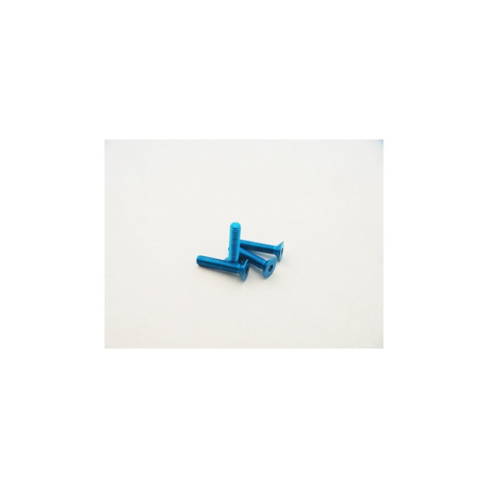 Hiro Seiko Alloy Hex Socket Flat Head Screw M3x20 (4pcs | T-Blue) HS-48752 Hiro Seiko Alloy Hex Socket Flat Head Screw M3x20 (4pcs | T-Blue) HS-48752