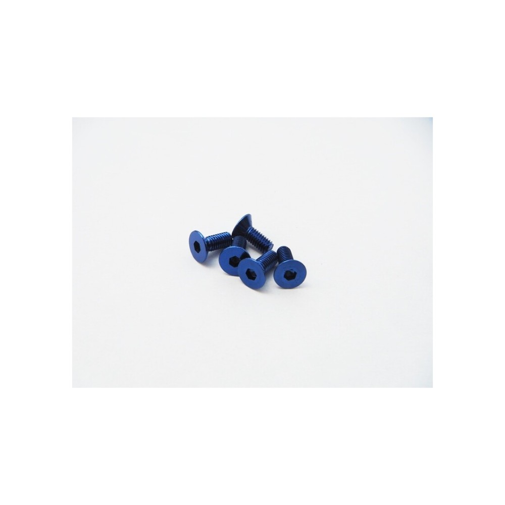 Hiro Seiko Alloy Hex Socket Flat Head Screw M3x15 (4pcs | Y-Blue) HS-48754