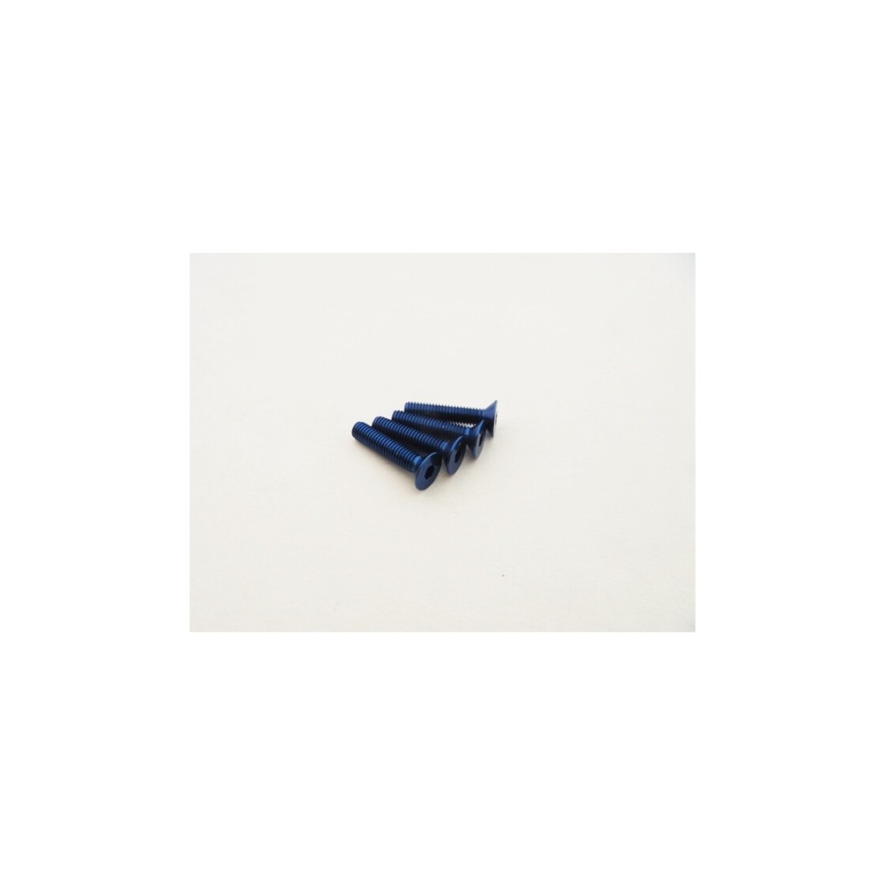 Hiro Seiko Alloy Hex Socket Flat Head Screw M3x20 (4pcs | Y-Blue) HS-48757 Hiro Seiko Alloy Hex Socket Flat Head Screw M3x20 (4pcs | Y-Blue) HS-48757
