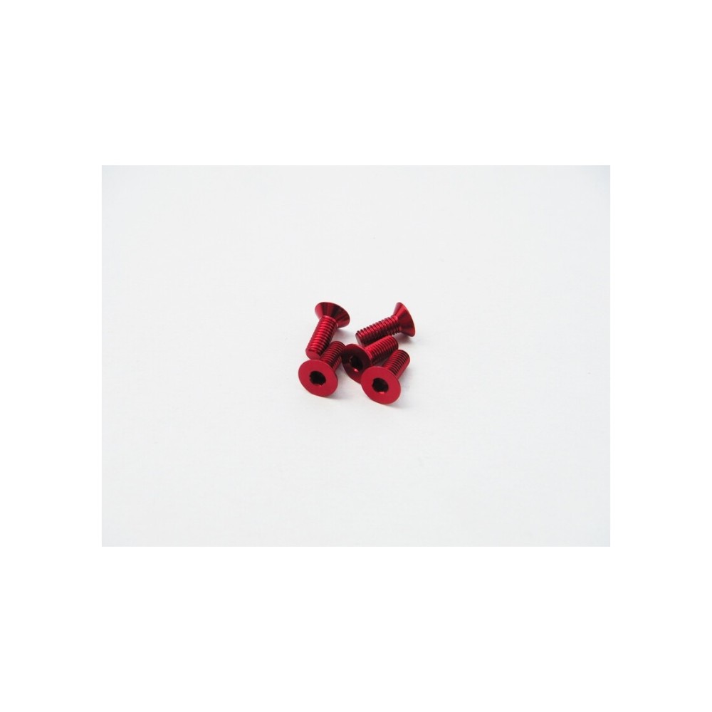 Hiro Seiko Alloy Hex Socket Flat Head Screw M3x15 (4pcs | Red) HS-48759 Hiro Seiko Alloy Hex Socket Flat Head Screw M3x15 (4pcs | Red) HS-48759