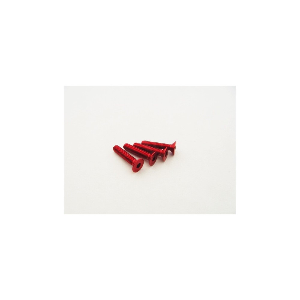 Hiro Seiko Alloy Hex Socket Flat Head Screw M3x20 (4pcs | Red) HS-48762 Hiro Seiko Alloy Hex Socket Flat Head Screw M3x20 (4pcs | Red) HS-48762