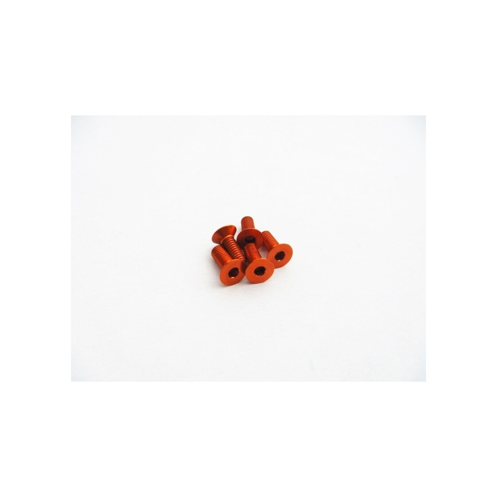 Hiro Seiko Alloy Hex Socket Flat Head Screw M3x16 (4pcs | Orange) HS-48770 Hiro Seiko Alloy Hex Socket Flat Head Screw M3x16 (4pcs | Orange) HS-48770