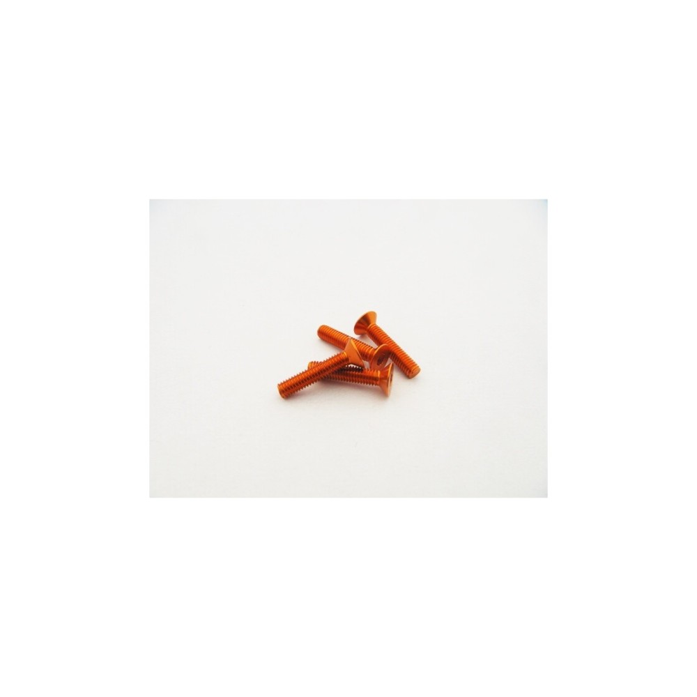 Hiro Seiko Alloy Hex Socket Flat Head Screw M3x20 (4pcs | Orange) HS-48772 Hiro Seiko Alloy Hex Socket Flat Head Screw M3x20 (4pcs | Orange) HS-48772