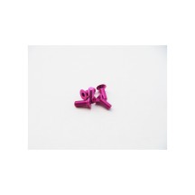 Hiro Seiko Alloy Hex Socket Flat Head Screw M3x14 (4pcs | Pink) HS-48788