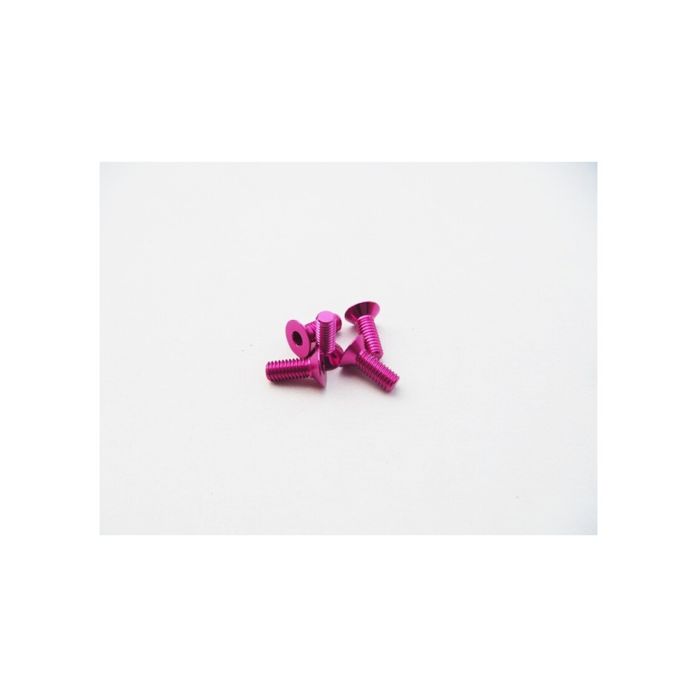 Hiro Seiko Alloy Hex Socket Flat Head Screw M3x15 (4pcs | Pink) HS-48789 Hiro Seiko Alloy Hex Socket Flat Head Screw M3x15 (4pcs | Pink) HS-48789