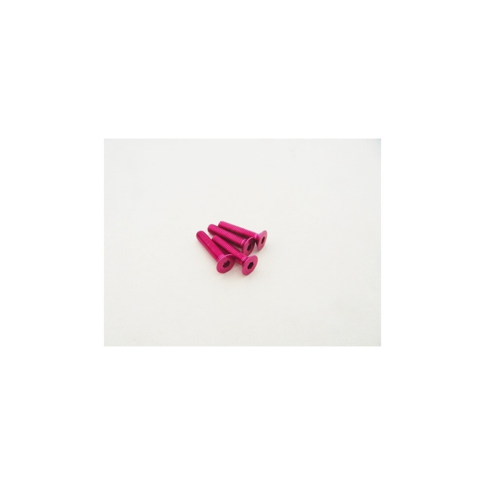 Hiro Seiko Alloy Hex Socket Flat Head Screw M3x20 (4pcs | Pink) HS-48792 Hiro Seiko Alloy Hex Socket Flat Head Screw M3x20 (4pcs | Pink) HS-48792
