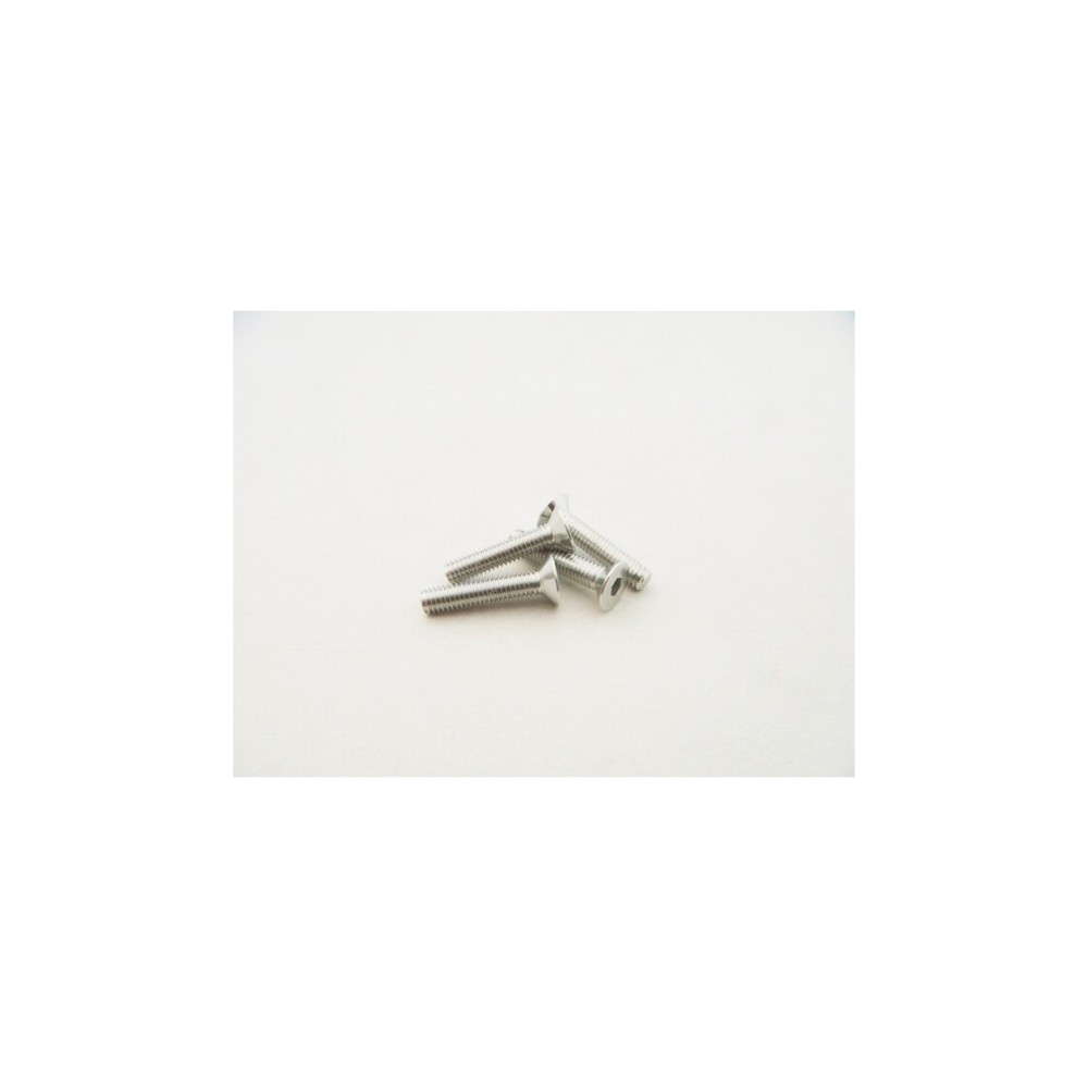 Hiro Seiko Alloy Hex Socket Flat Head Screw M3x18 (4pcs | Silver) HS-48796