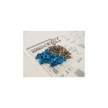 Hiro Seiko 420X Titan/Alloy Hex Socket Screw Set [T-Blue] (106pcs) HS-48814
