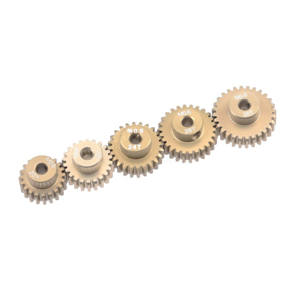 RUDDOG Modul 0.6 Aluminium Pinion 5-Pack Even (20,22,24,26,28T) RP-0662 RUDDOG Modul 0.6 Aluminium Pinion 5-Pack Even (20,22,24,26,28T) RP-0662
