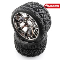 Sweep Land Crusher all terrain Belted tire Silver wheels 1/2 offset (146mm Diameter) 2pcs SR-SRC1004S