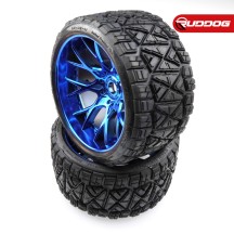 Sweep Land Crusher all terrain Belted tire Blue wheels 1/2 offset (146mm Diameter) 2pcs SR-SRC1004BC