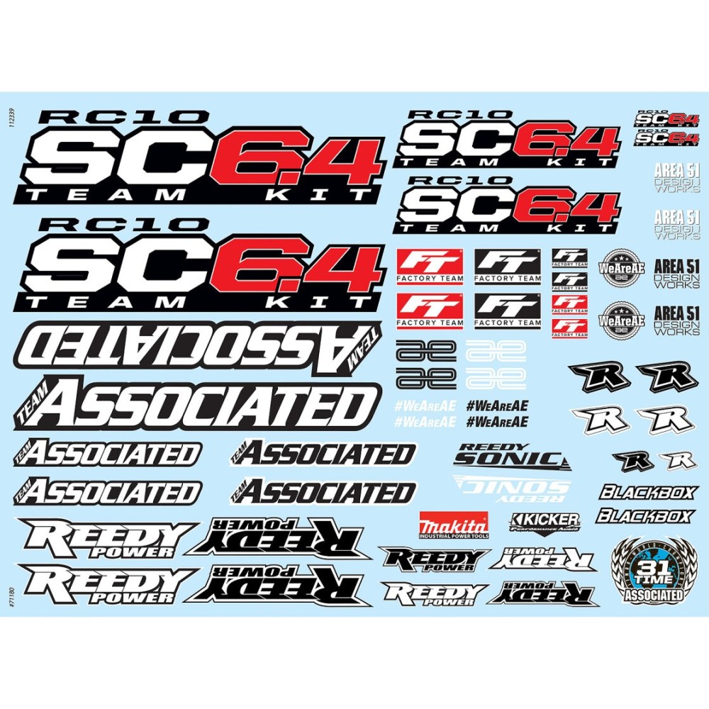 Calcomanías RC10SC6.4 Team Associated AE71180 Calcomanías RC10SC6.4 Team Associated AE71180