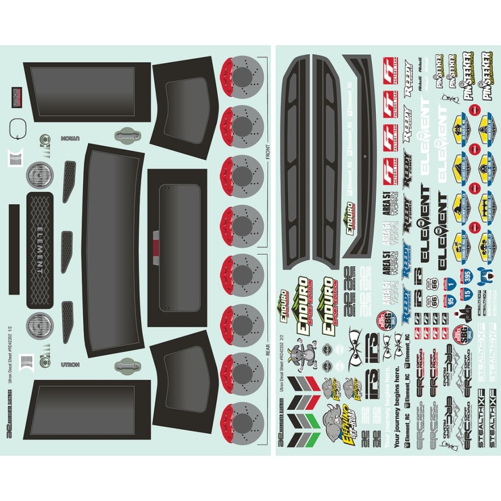 Element RC Enduro SE, Utron Body Decal Sheet AE42352