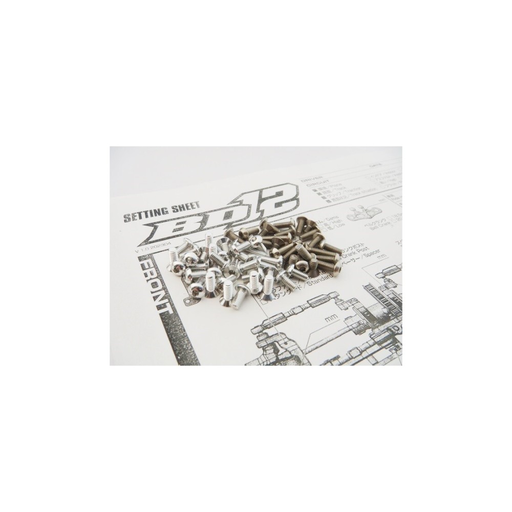 Hiro Seiko BD12 Titan/Alloy Hex Socket Screw Set [Silver] HS-48866