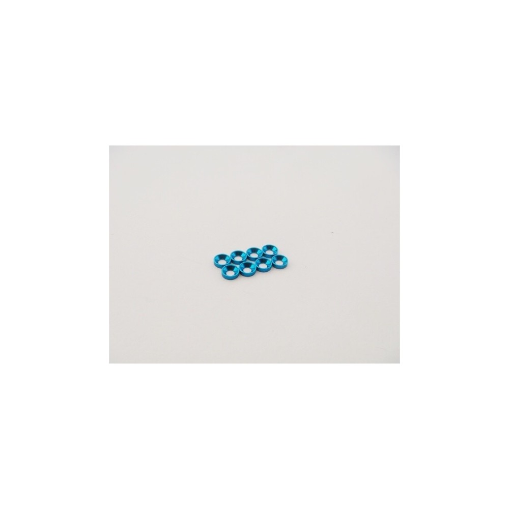 Hiro Seiko M2 Aluminum Countersunk Washer (S-Size) [T-Blue] (8pcs) HS-48868