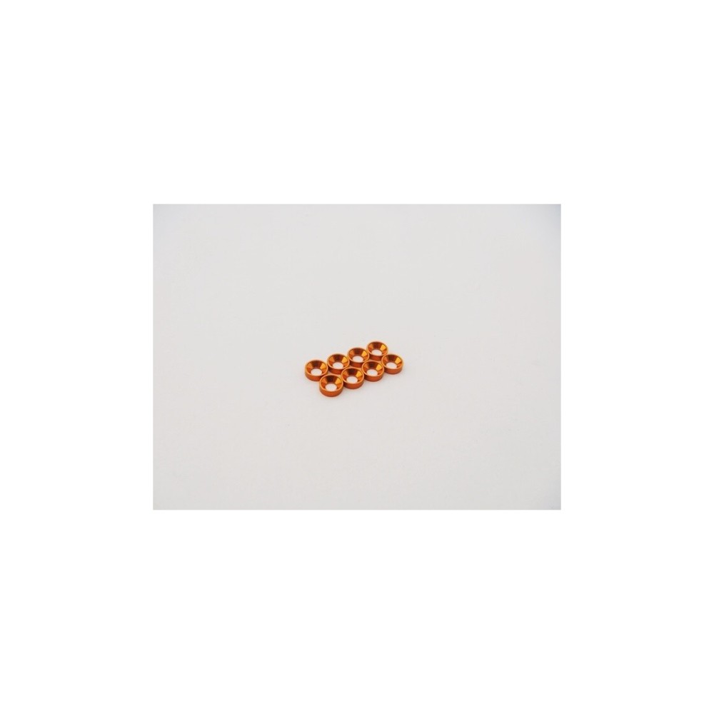 Hiro Seiko M2 Aluminum Countersunk Washer (S-Size) [Orange] (8pcs) HS-48873