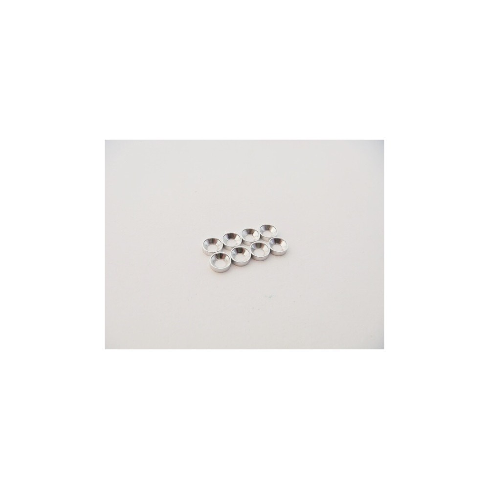 Hiro Seiko M2.5 Aluminum Countersunk Washer (S-Size) [Silver] (8pcs) HS-48874