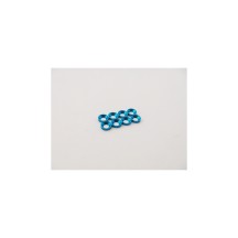 Hiro Seiko M2.5 Aluminum Countersunk Washer (S-Size) [T-Blue] (8pcs) HS-48875
