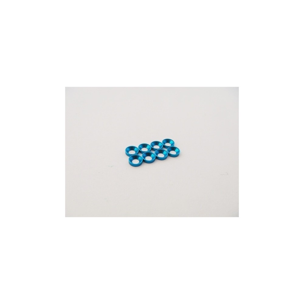 Hiro Seiko M2.5 Aluminum Countersunk Washer (S-Size) [T-Blue] (8pcs) HS-48875