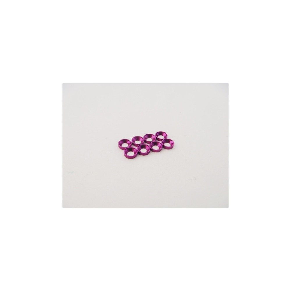Hiro Seiko M2.5 Aluminum Countersunk Washer (S-Size) [Purple] (8pcs) HS-48877