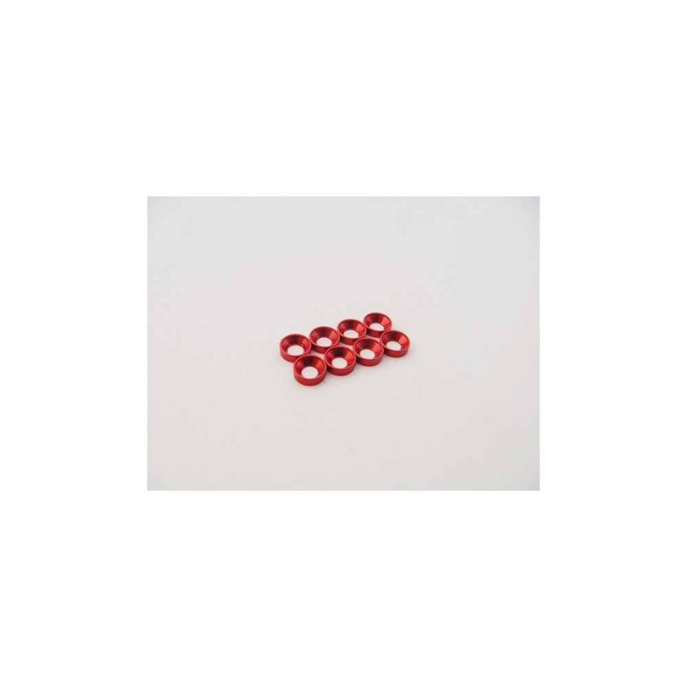 Hiro Seiko M2.5 Aluminum Countersunk Washer (S-Size) [Red] (8pcs) HS-48878