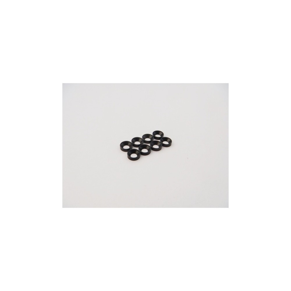 Hiro Seiko M2.5 Aluminum Countersunk Washer (S-Size) [Black] (8pcs) HS-48879