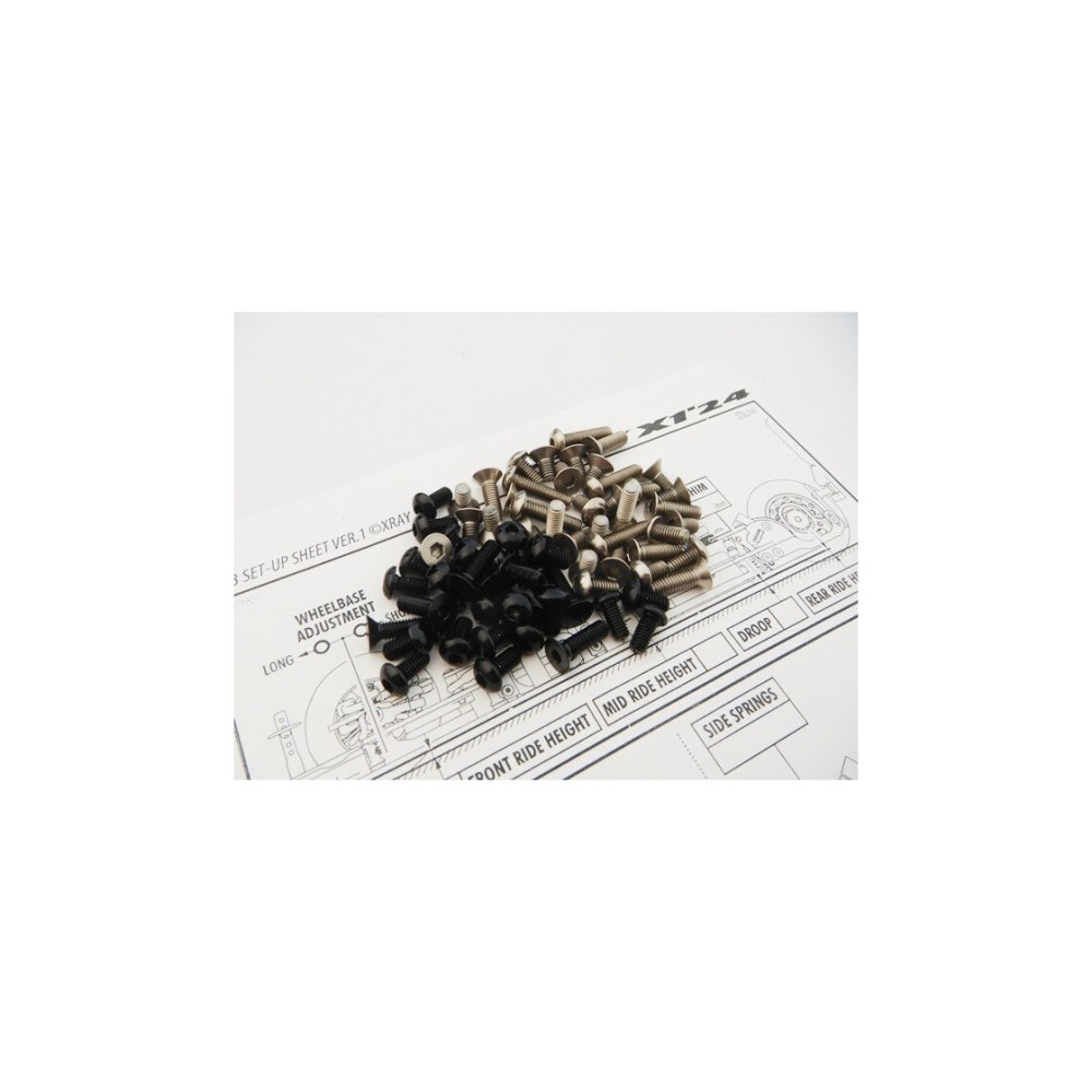 Hiro Seiko X1 24 Titan/Alloy Hex Socket Screw Set [Black] (116pcs HS-48909
