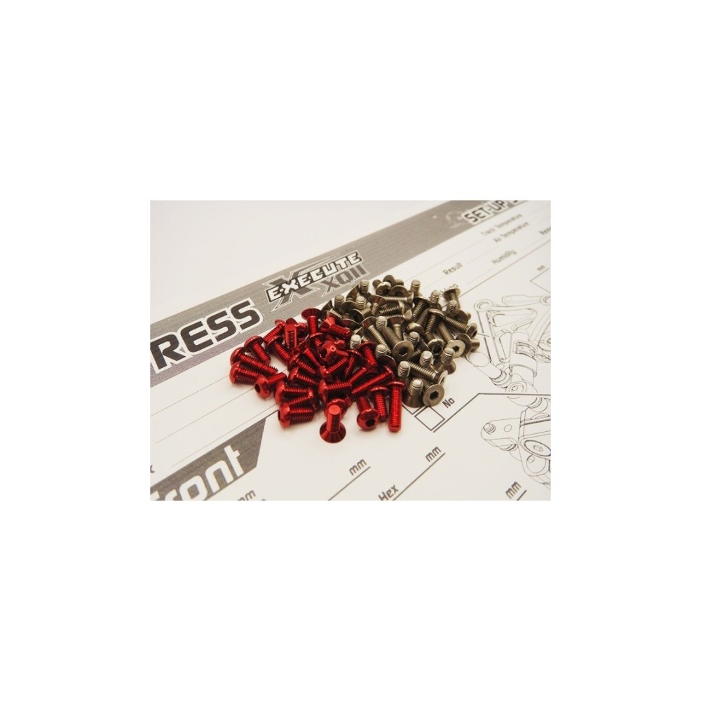 Hiro Seiko Execute XQ11 Titan/Alum Hex Socket Screw Set [Red] HS-48921
