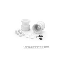 JConcepts Tribute 73's - 3.2 x 3.6 Monster Truck wheel with adaptors white - 2pc JCO3439W