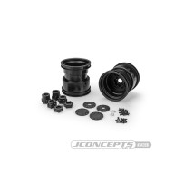 JConcepts Tribute 73's - 3.2 x 3.6 Monster Truck wheel with adaptors black - 2pc JCO3439B
