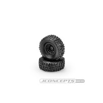 JConcepts Landmines - green compound, 57mm OD pre-mounted on 3446 wheel, black Fits - Traxxas TRX-4M JCO4065-32412