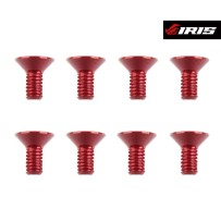 Iris M3x6mm Aluminium Flat Head Screws (Red | 8pcs) IRIS-75023