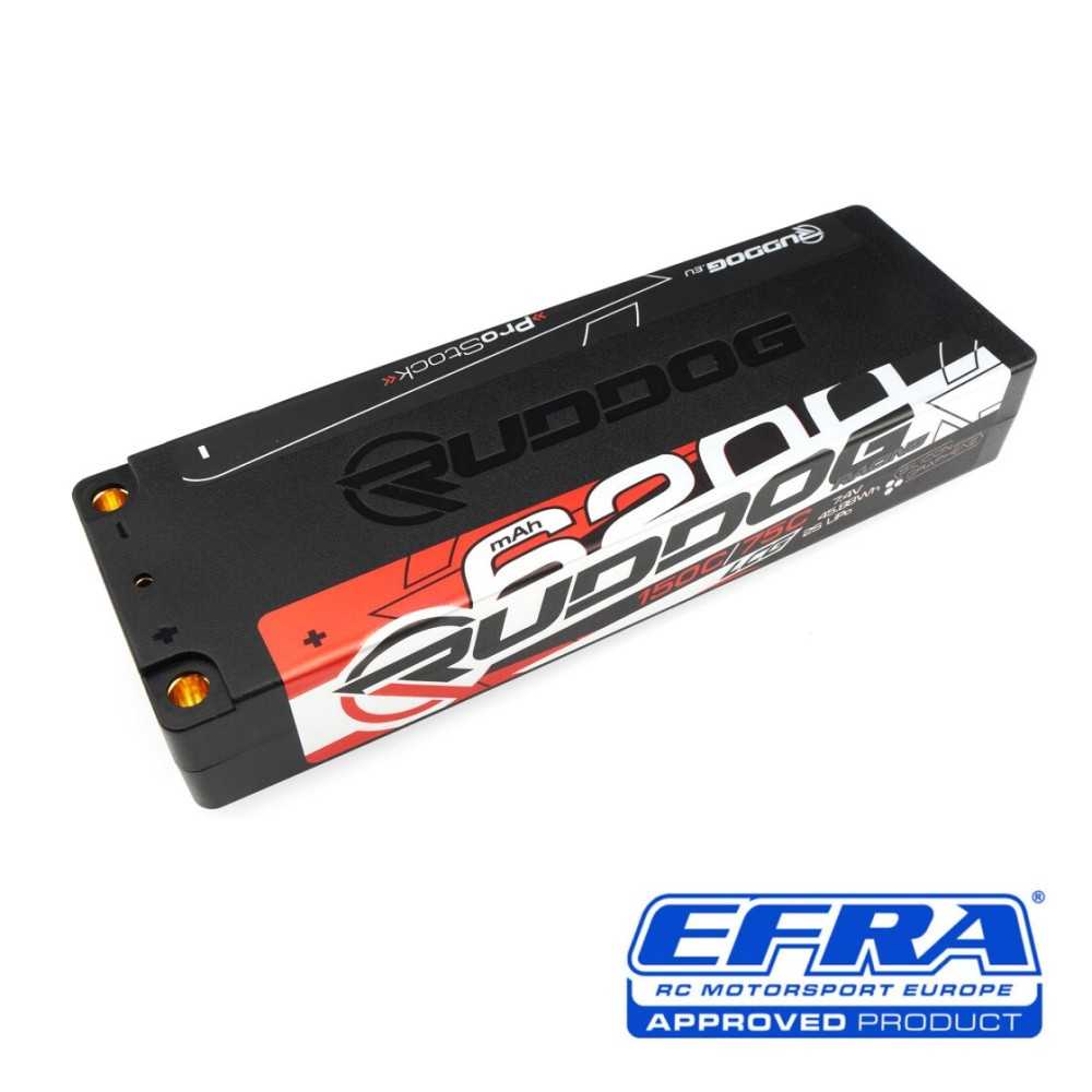 RUDDOG Racing ProStock 6200mAh 150C/75C 7.4V LCG Stick Pack LiPo Battery RP-0797